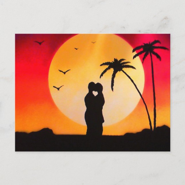Sunset Kiss Postcard (Front)
