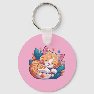 Sunset Kitty Key Ring
