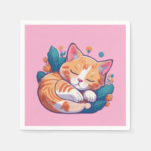Sunset Kitty Napkin