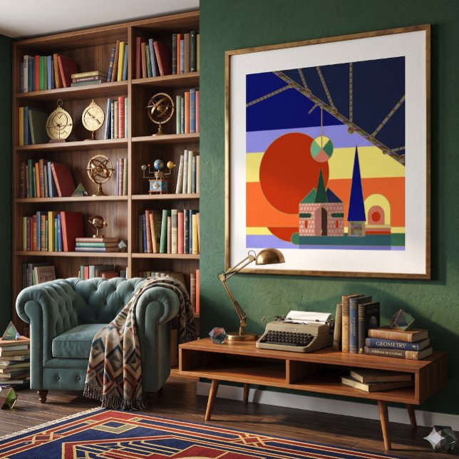 Sunset Knot 5W Poster (AI interior visualization - art is not AI)