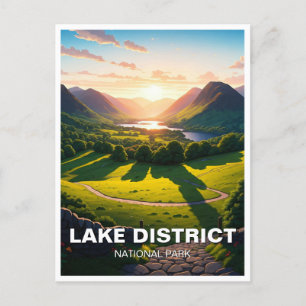 Sunset Lake District National Park Postcard