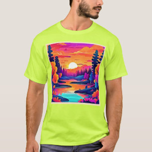 Sunset Lake Fantasy Art T-Shirt