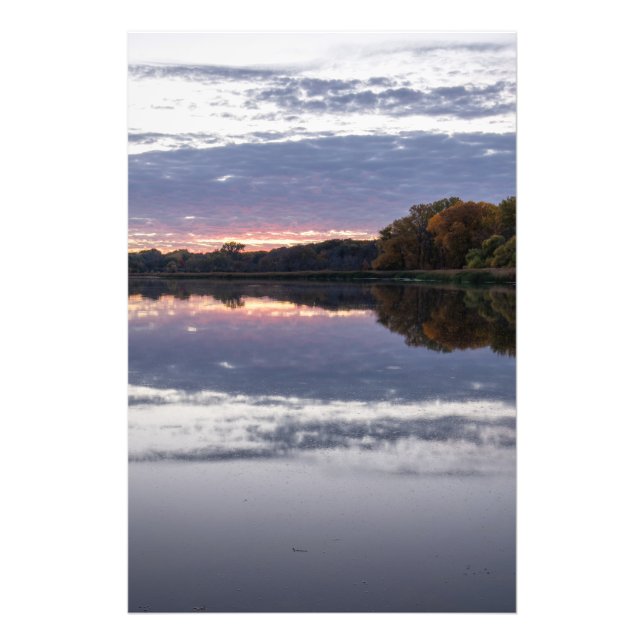 Sunset Lake Faux Wrapped Canvas Print (Front)