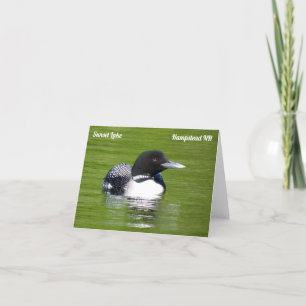 Sunset Lake Loon Folded Blank Card