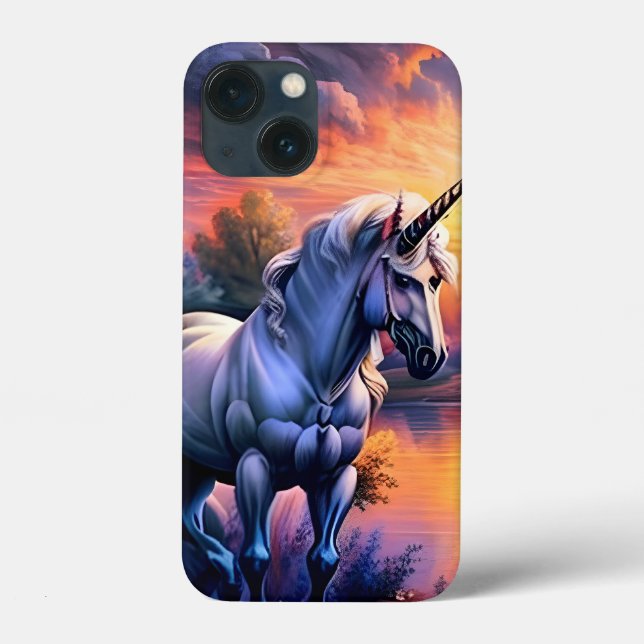 Sunset Lake River Unicorn Seven Case-Mate iPhone Case (Back)