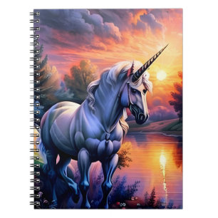 Sunset Lake River Unicorn Seven Notebook