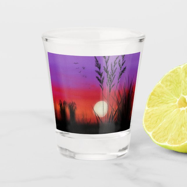 Sunset Lake Shot Glass (Front)
