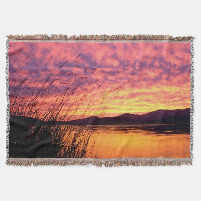 Sunset Lakeshore design Blanket (Front)