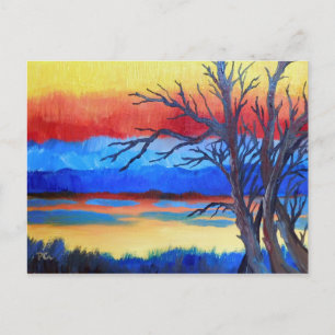 Sunset Lakeside Postcard