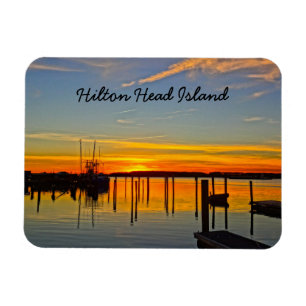 Sunset Landing Skull Creek Boathouse Hilton Head Magnet