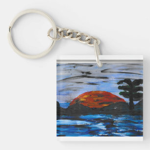Sunset Landscape Key Ring