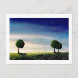Sunset landscape painting pretty calm peaceful art postcard