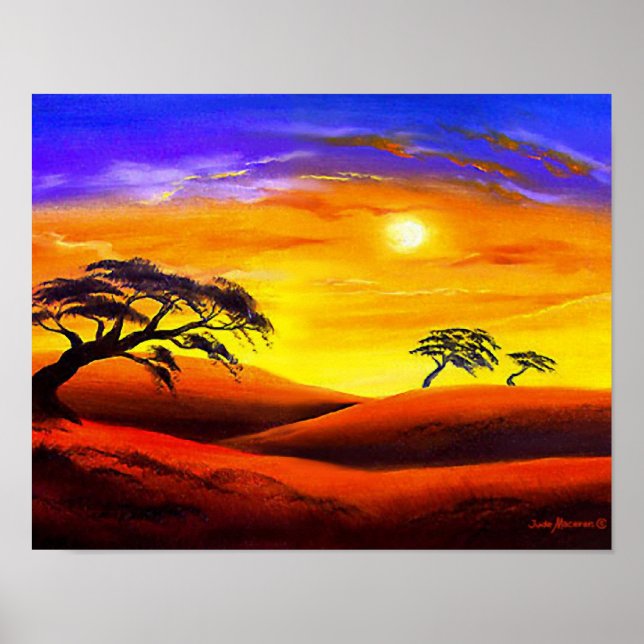 Sunset Landscape Scenery Customizable Poster (Front)