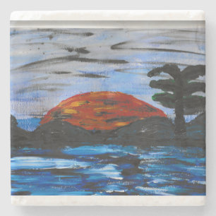 Sunset Landscape Stone Coaster