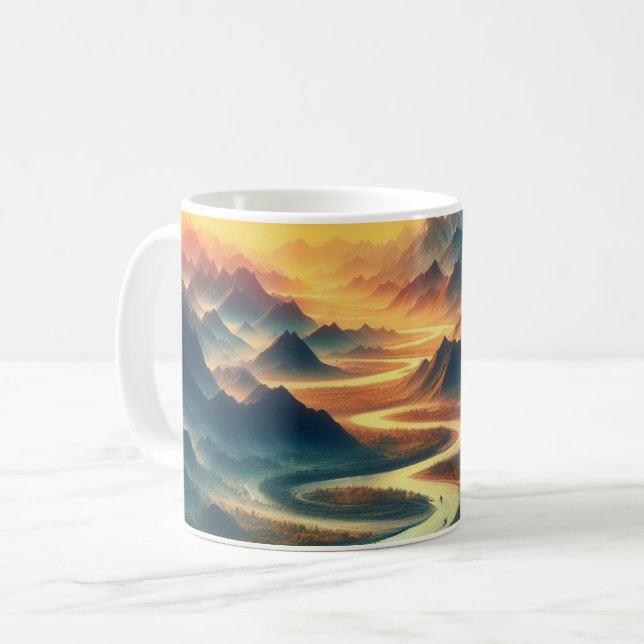 Sunset Landscape Valley Mug (Front Left)
