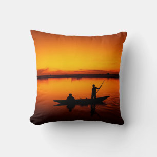 Sunset Landscape with A Boat-68465 Cushion
