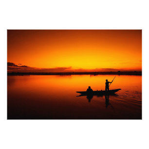 Sunset Landscape with A Boat-68465 Photo Print
