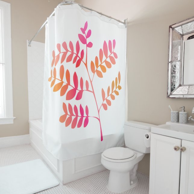 Sunset Leaves Shower Curtain (In Situ)