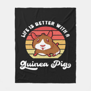 Sunset Life Better With A Guinea Pig Cute Pet Fleece Blanket