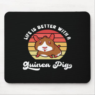Sunset Life Better With A Guinea Pig   Cute Pet Mouse Pad