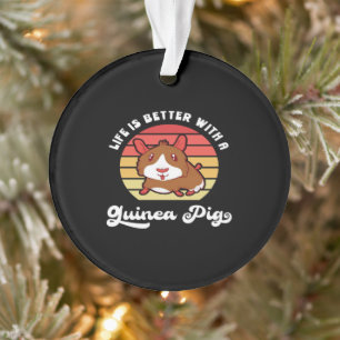 Sunset Life Better With A Guinea Pig   Cute Pet Ornament
