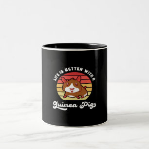 Sunset Life Better With A Guinea Pig Cute Pet Two-Tone Coffee Mug