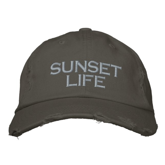 SUNSET LIFE Lake Life Embroidered Hat (Front)