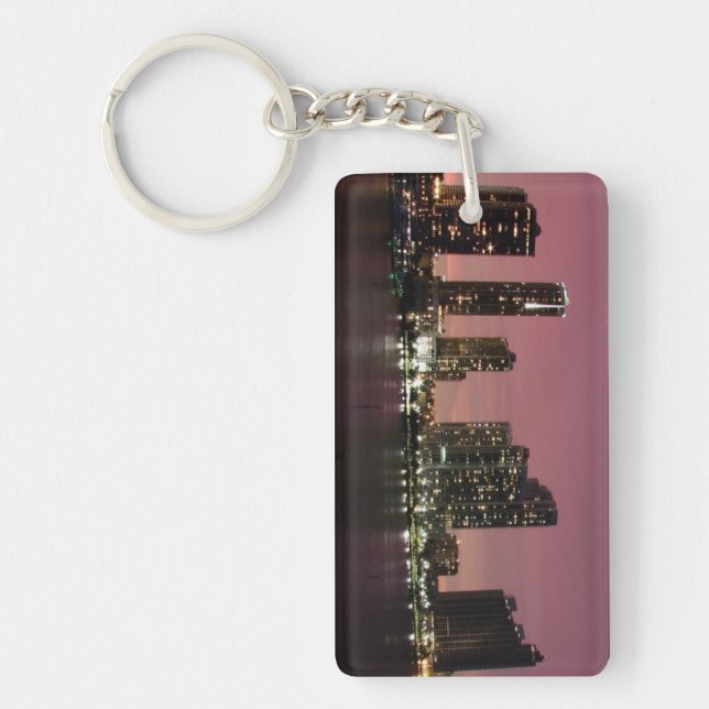 Sunset light over Miami after a storm Key Ring (Front)