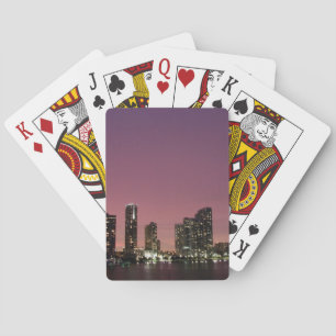 Sunset light over Miami after a storm Playing Cards