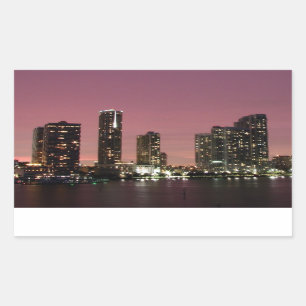 Sunset light over Miami after a storm Rectangular Sticker