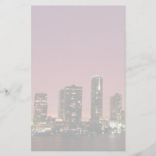 Sunset light over Miami after a storm Stationery