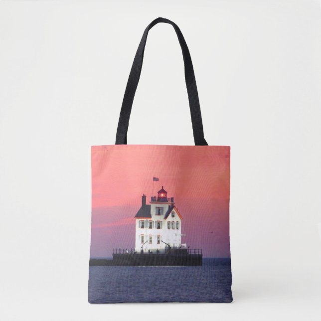 Sunset Lighthouse Tote Bag (Front)