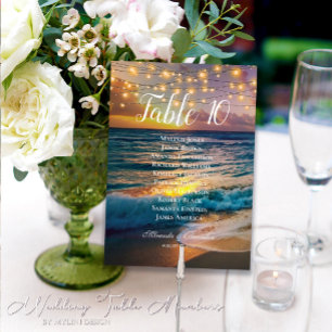 Sunset Lights Beach Seating Chart Table Card