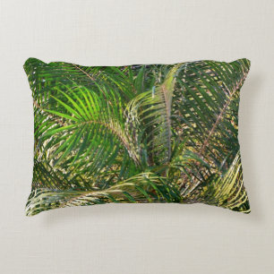 Sunset Lit Palm Fronds Tropical Decorative Cushion