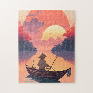Sunset Local Fishing Jigsaw Puzzle