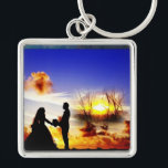 SunSet Love And Wedding Key Ring<br><div class="desc">A Couple having love and celebrating wedding at 🌅 Sunset. 
This key chain useful for gift in weddings and celebrations</div>