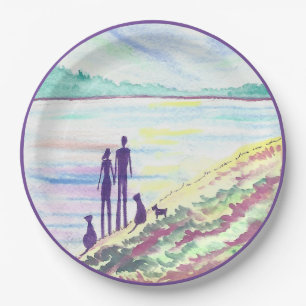 Sunset Love Paper Plate