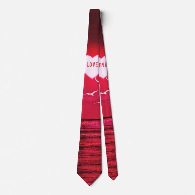 Sunset Love - Romantic - Black Red Tie (Front)