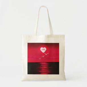 Sunset Love - Romantic - Black Red Tote Bag