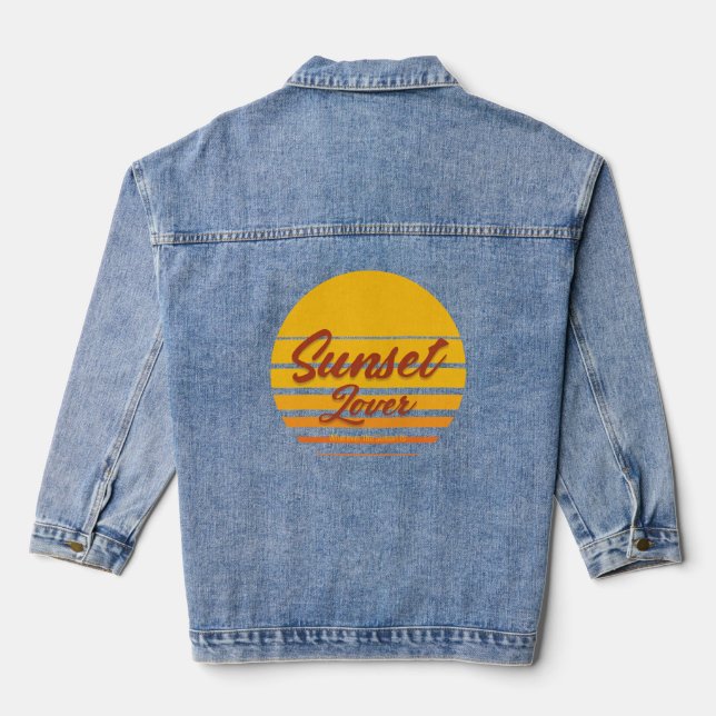 "Sunset Lover" T-Shirt Denim Jacket (Back)