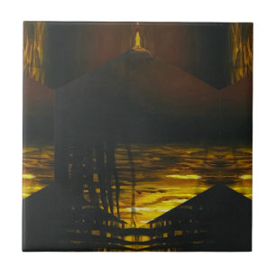 Sunset Magic Abstract Ceramic Tile