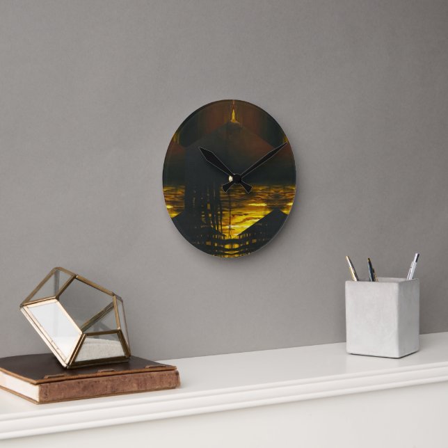Sunset Magic Abstract Round Clock (Office)