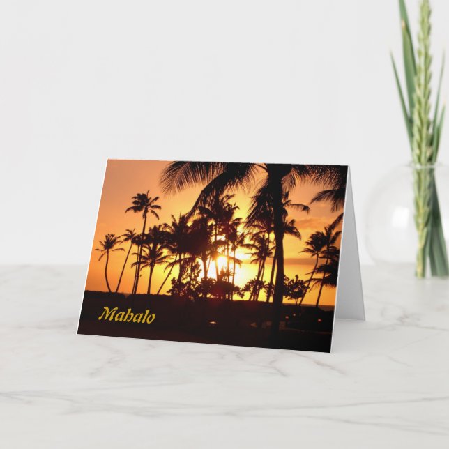 Sunset Mahalo Thank You Card (Front)