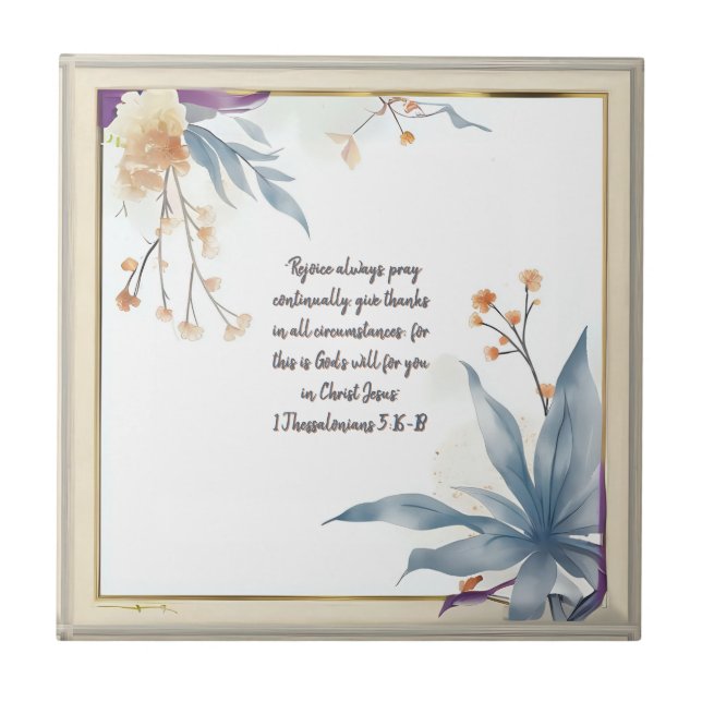 Sunset Meadow Frame Ceramic Tile (Front)