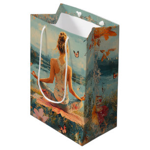 Sunset Meadow Meditation with Butterflies (2) Medium Gift Bag