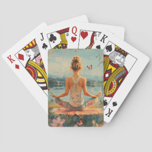 Sunset Meadow Meditation with Butterflies (2) Playing Cards