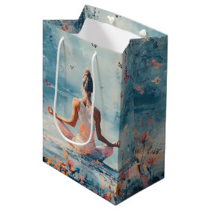 Sunset Meadow Meditation with Butterflies (3) Medium Gift Bag