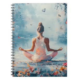 Sunset Meadow Meditation with Butterflies (3) Notebook