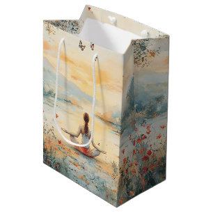 Sunset Meadow Meditation with Butterflies (6) Medium Gift Bag