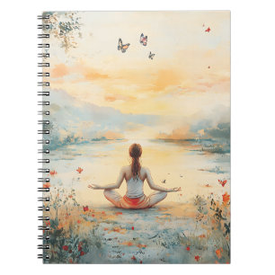 Sunset Meadow Meditation with Butterflies (6) Notebook